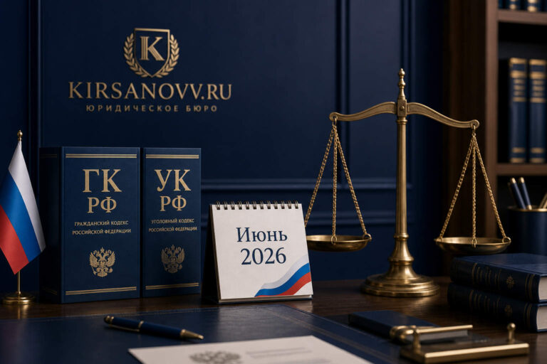 Изменения законодательства России в июне 2026 — обзор юридического бюро Кирсанов